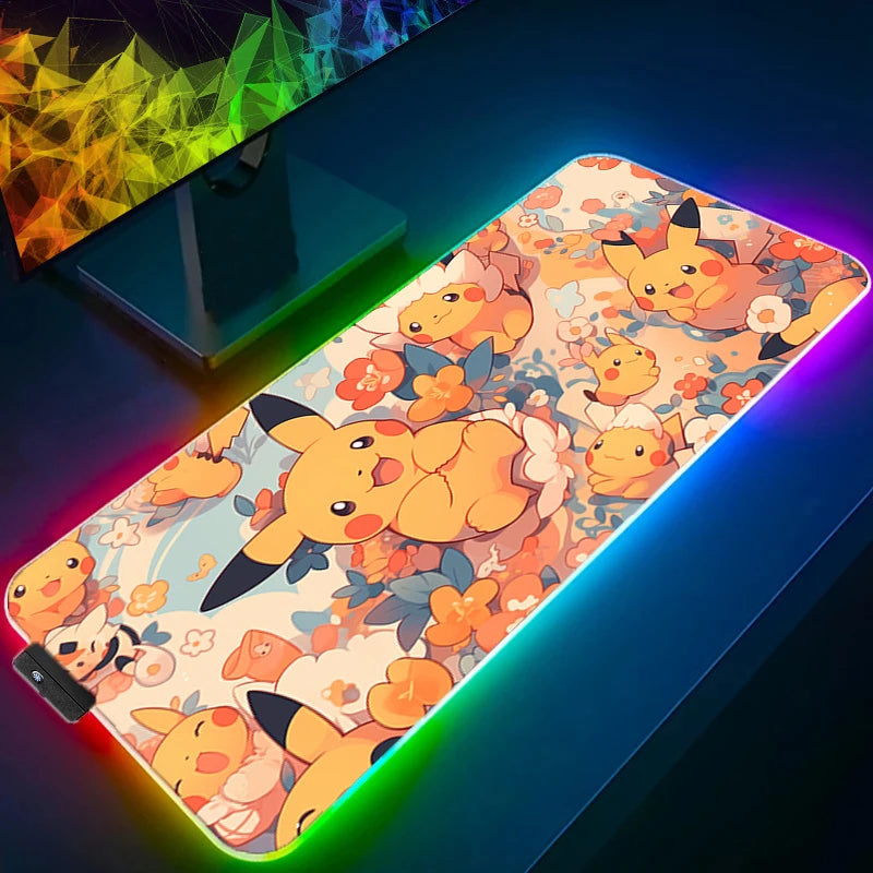 Tapis de souris gamer RGB Pikachu