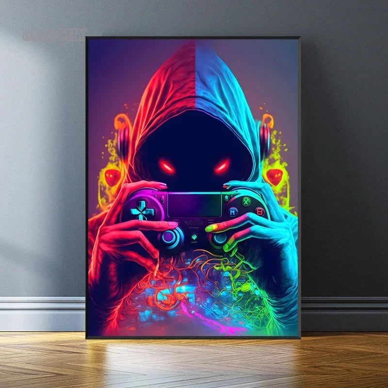Affiches gaming néon sur toile