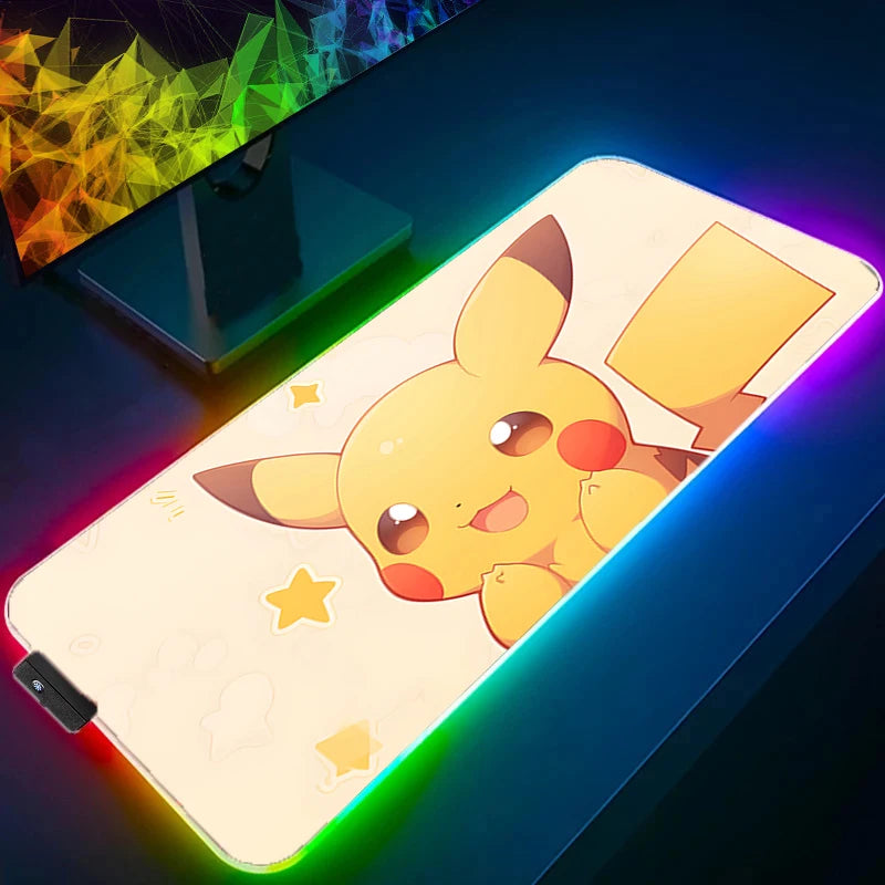Tapis de souris gamer RGB Pikachu