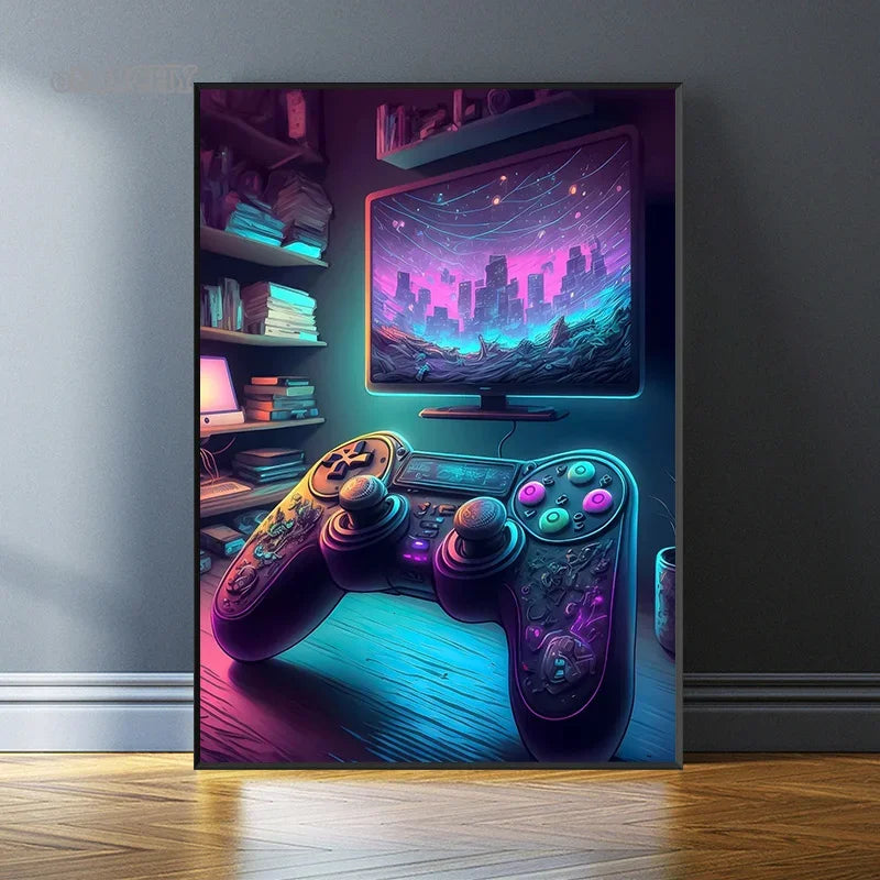 Affiches gaming néon sur toile