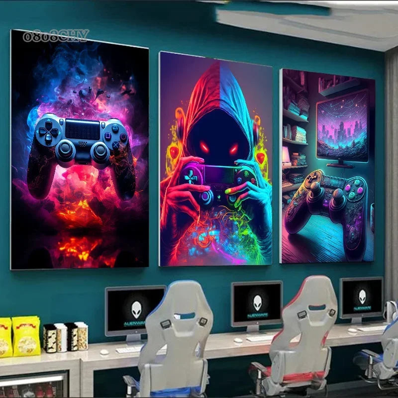 Affiches gaming néon sur toile