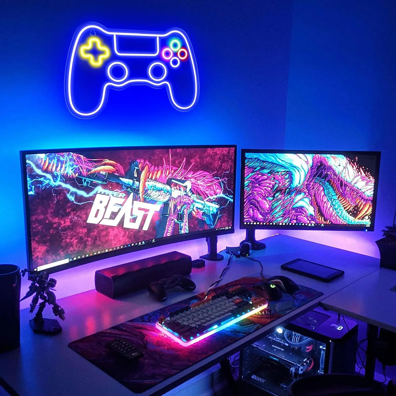 Enseigne néon gamer contrôleur LED