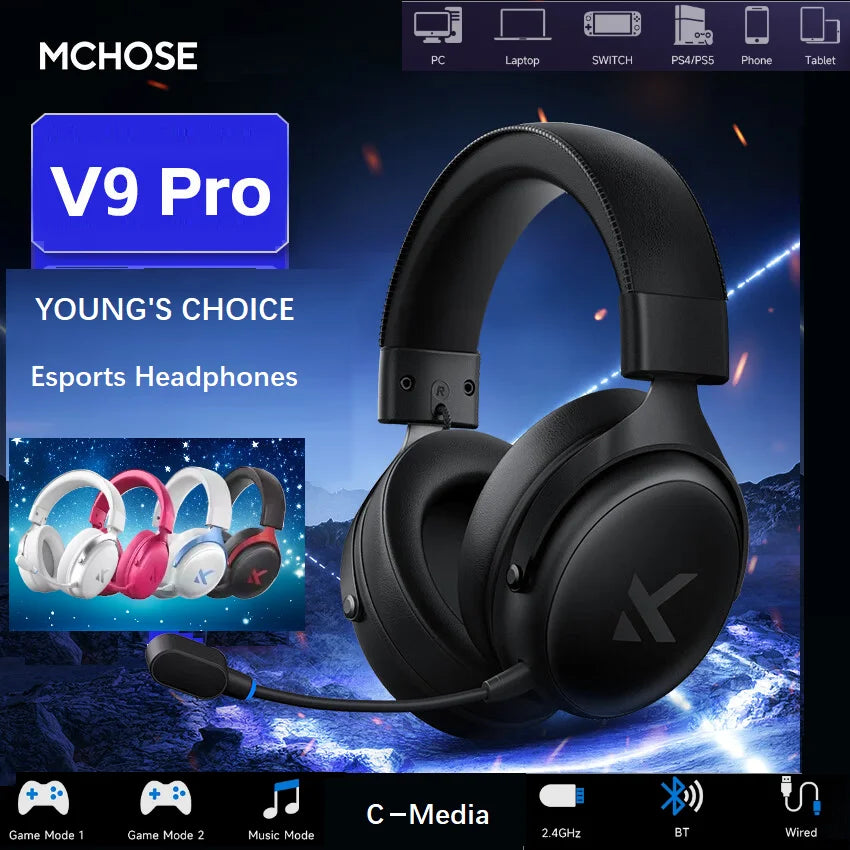 MCHOSE V9Pro – Casque Gaming Sans Fil