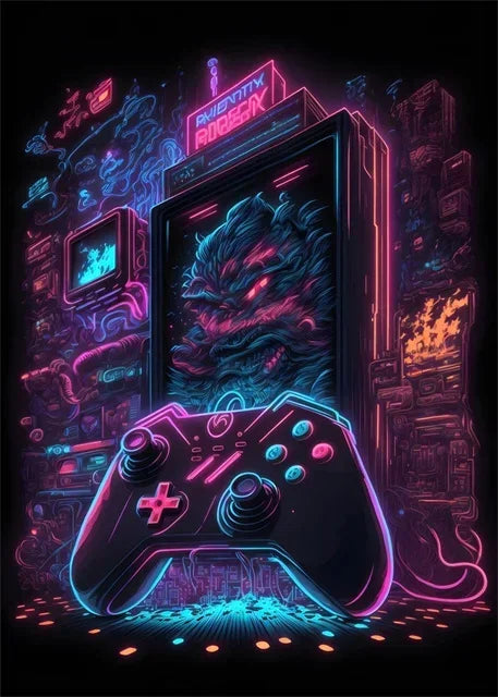 Affiches gaming néon sur toile